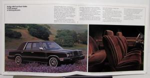 1983 Dodge 400 Options Interior Exterior Sales Brochure