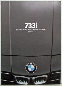 1978 BMW 733i Prestige Sales Brochure 2/1978