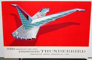 1958 Ford Thunderbird Dealer Sales Brochure Folder 4 Passenger Car Rev 1/58