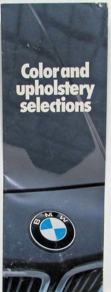 1981 BMW Color and  Upholstery Selections Dealer Sales Folder Brochure