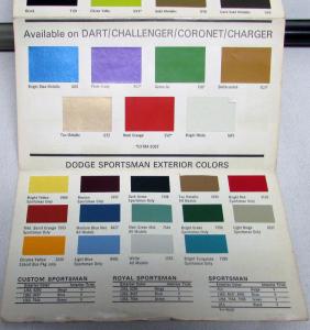 1971 Dodge Dealer Paint Chips Color Options Folder Charger Challenger Dart Orig