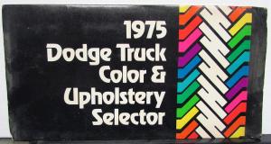 1975 Dodge Truck Dealer Paint Chips Color & Upholstery Selector Salesmens Folder