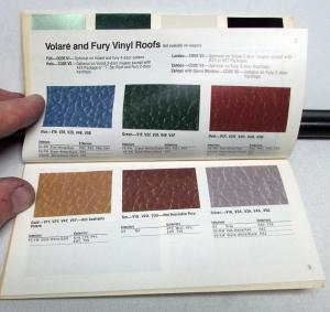 1978 Plymouth Dealer Paint Chips Color & Trim Selector Salesmens Folder