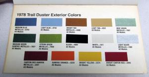 1978 Plymouth Dealer Paint Chips Color & Trim Selector Salesmens Folder