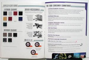 2001 Ford Cougar Paint Colors Options Features Sales Brochure CANADIAN