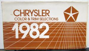 1982 Chrysler Dealer Salesmen Color & Trim Pocket Selector Paint Fabric