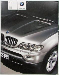 2003 BMW X5 SAV Prestige Sales Brochure - 3.0i 4.4i 3.0d - German Text