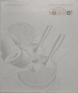 1987 Mercedes-Benz 190 Class Technical Specifications Folder