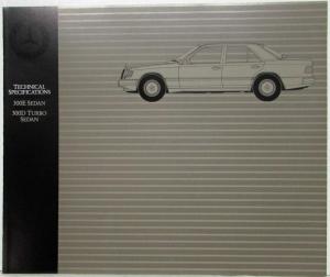 1985 Mercedes-Benz Specifications Folder - 300E Sedan 300D Turbo Sedan