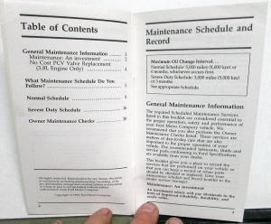 1995 Ford Mustang Maintenance Schedule & Record Booklet Original