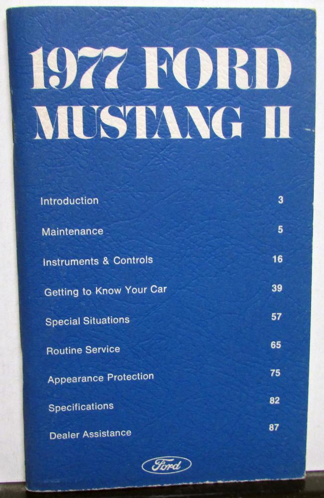 1977 Ford Mustang II Owners Manual Care & Operation Guide Booklet Original
