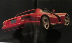 1992 Dodge Viper Original Color Sales Brochure