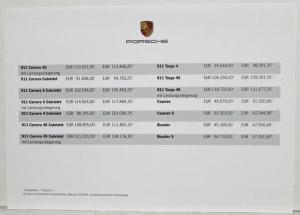 2008 Porsche Models Sales Brochure with Price Sheet - German Text