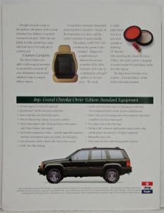 1995 Jeep Grand Cherokee Tradition Runs Through It Sales Brochure Orvis Edition