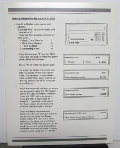 VW VAG 1551 Scan Tool Program 5 Card Operational Features Service Training