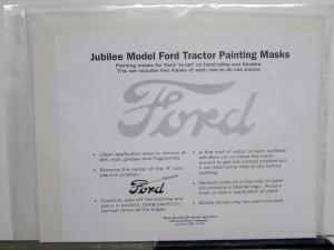 Ford Jubilee Model Tractor Logo Script Painting Masks Set of 4 Resto Stencils