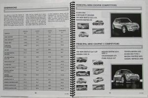 2002 MINI Cooper and Cooper S Product Brief Reference Booklet for Dealerships