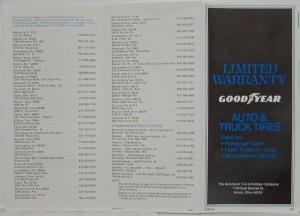 1977 Goodyear Limited Warranty Auto and Truck Tires Info Folder