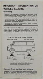 1978 GMC GE and GS 1500 thru 3500 Models Owners and Drivers Manual VanDura Rally