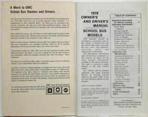 1979 GMC Truck School Bus Owners and Drivers Manual