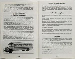 1980 GMC Truck School Bus Chassis Owners and Drivers Manual