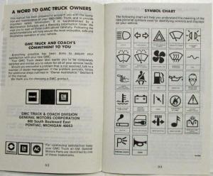 1983 GMC Medium Duty Truck Owners and Drivers Manual