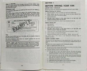 1983 GMC Van Owners and Drivers Manual