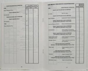 1984 GMC Medium Duty Truck Maintenance Schedule and Log