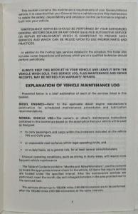 1984 GMC Heavy Duty Truck Maintenance Schedule and Log