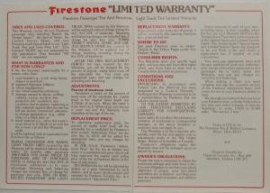 1983 Firestone Tire Maintenance and Warranty Manual