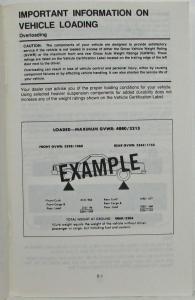 1985 GMC Truck Caballero Owners and Drivers Manual