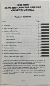 1986 GMC Forward Truck Owners and Drivers Manual