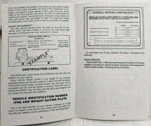 1986 GMC Forward 7000 HV Truck Owners and Drivers Manual