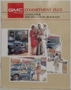 1987 GMC Trucks Commitment Plus Consumer Information Booklet