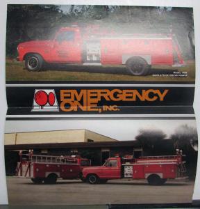 1980 Emergency One Inc Model 10084 Quick Attack Rescue Pumper Sales Folder