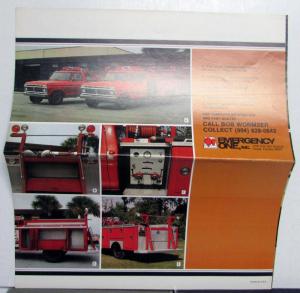 1980 Emergency One Inc Model 10084 Quick Attack Rescue Pumper Sales Folder