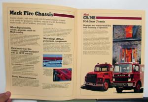 1985 Mack Fire Mid Liner Chassis Specifications Sales Brochure