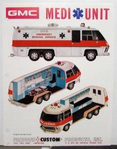 1976 GMC Medi Unit Emergency Medical Service Specs Sales Sheet