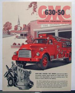1954 GMC Gas Powered Fire Trucks 630-50 Specifications Sales Sheet