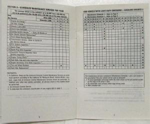 1988 GMC Truck Sierra Maintenance Schedule Booklet