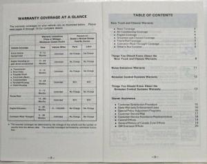 1989 GMC Forward Truck Models Warranty and Owner Assistance Information