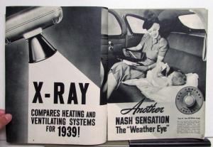 1939 Nash Automobile X-Ray Coupe Sedan Features Specs Sales Brochure