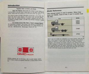 1991 GMC TopKick Medium Duty Truck and S Model Forward Control Owners Manual