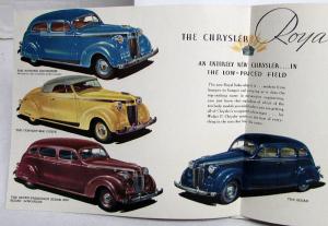 1937 Chrysler Royal Imperial Airflow Original Color Sales Brochure