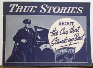 1938 Plymouth True Stories & Testimonials From Real Car Owners Booklet