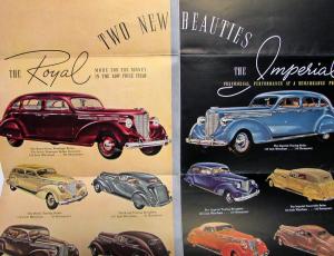 1938 Chrysler Royal Imperial Original Color Sales Brochure Folder