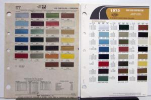 1975 Chrysler Dodge Imperial Plymouth Cordoba Ordering Codes Ditzler Paint Chips