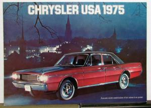 1975 Chrysler Dodge Valient Dart Scamp Diagram Sales Brochure FRENCH TEXT