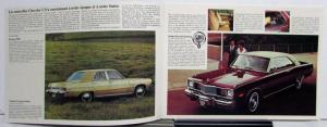 1975 Chrysler Dodge Valient Dart Scamp Diagram Sales Brochure FRENCH TEXT