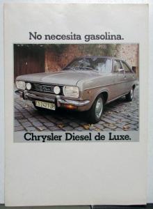 1973 Chrysler Diesel De Luxe Options Features Sales Folder SPANISH TEXT